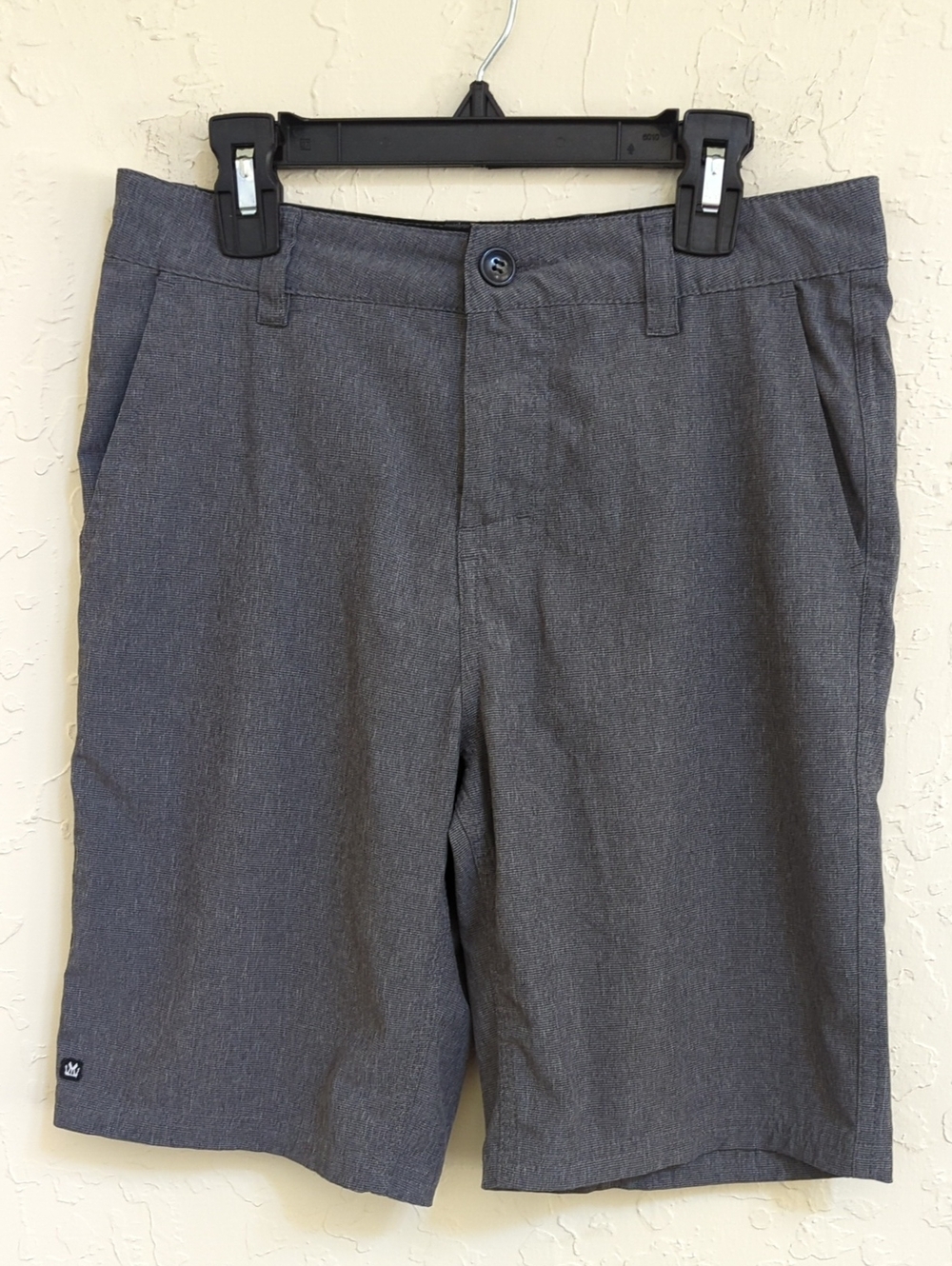 Micros Boy's Charcoal Gray Flat Front Hybrid Shorts Size 14
